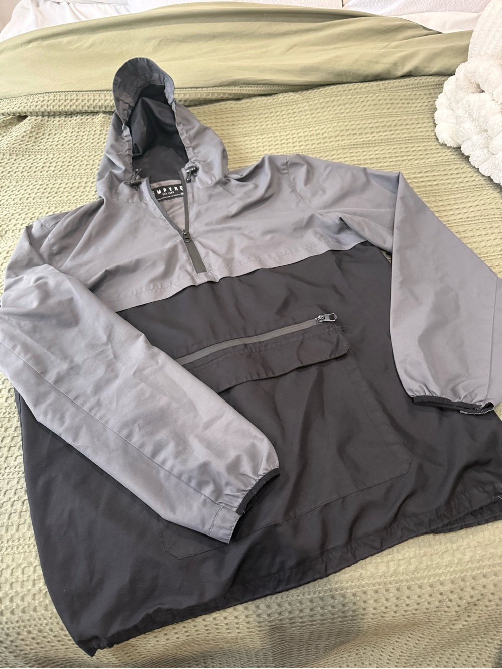 Empyre Two-Tone Gray & Black Hooded Windbreaker